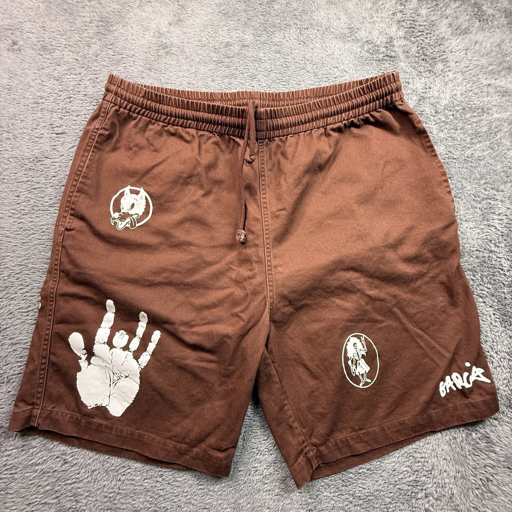 Teddy Fresh X Jerry Garcia Mens Shorts 2XL Brown Grateful Dead Drawstring Waist